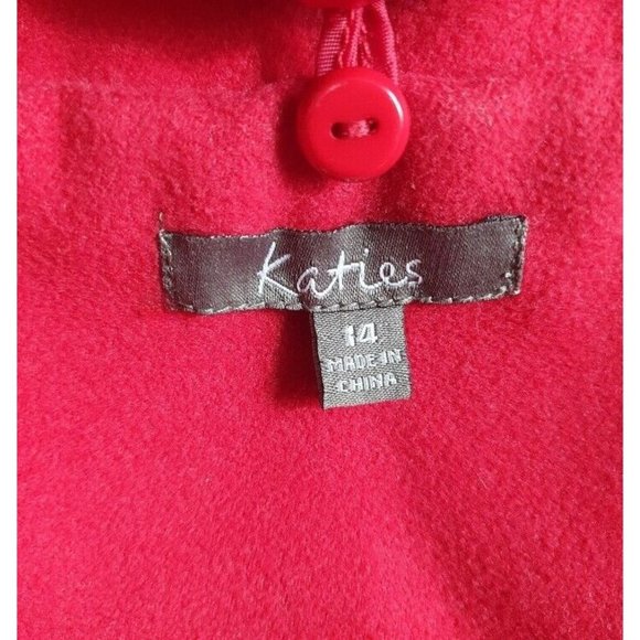 NWOT Katies duffle jacket trench coat Sze 14 Red hooded NEW overcoat Retro - Picture 7 of 7